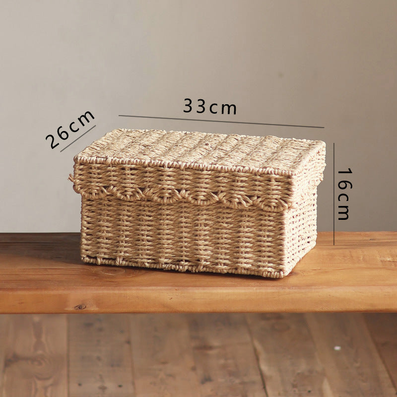 Handcrafted storage boxes made of natural material