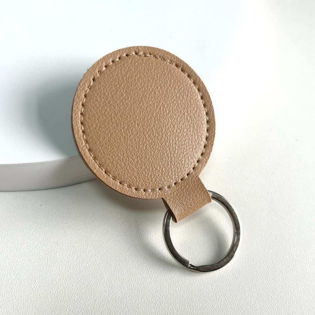 Round Leather Keyring