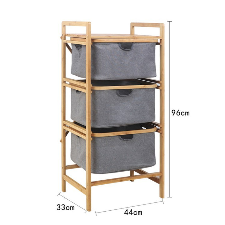Laundry basket with bamboo frame and fabric insert