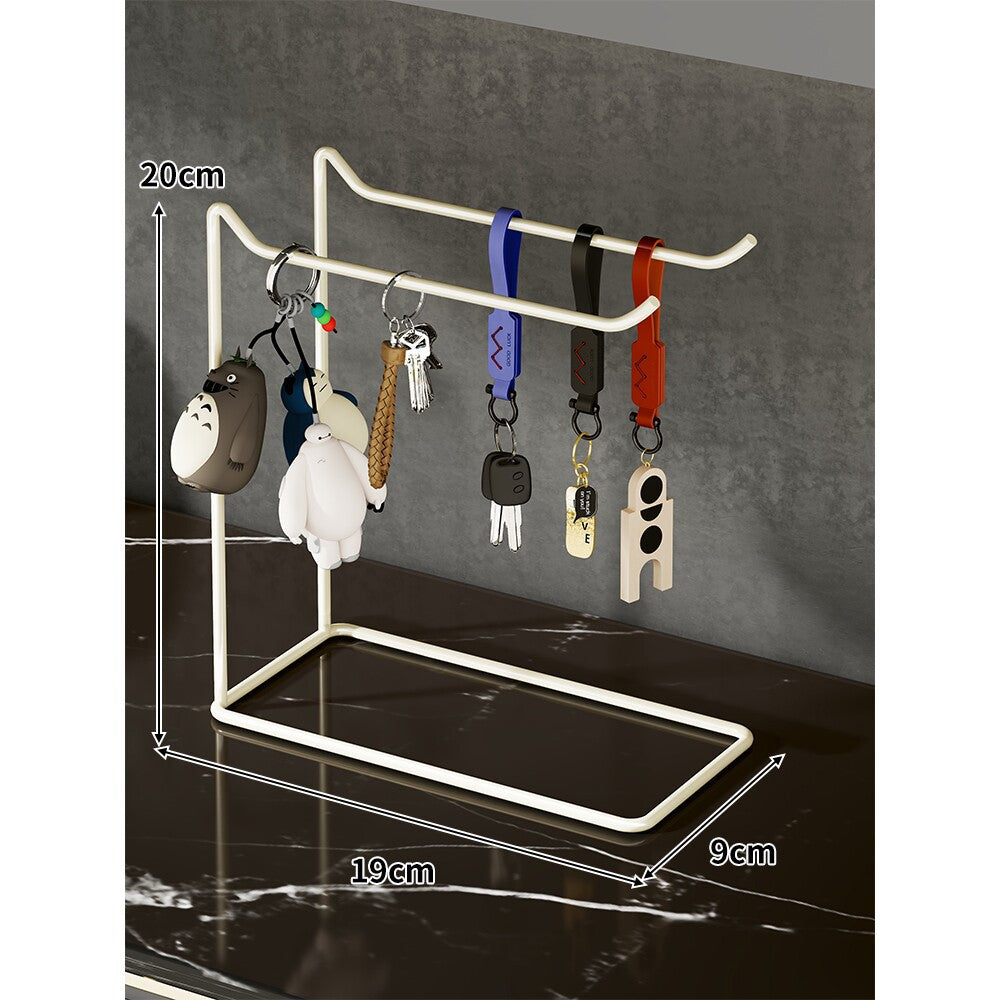 Slim Desktop Keychain & Accessories Hanging Stand with Minimal Metal Frame