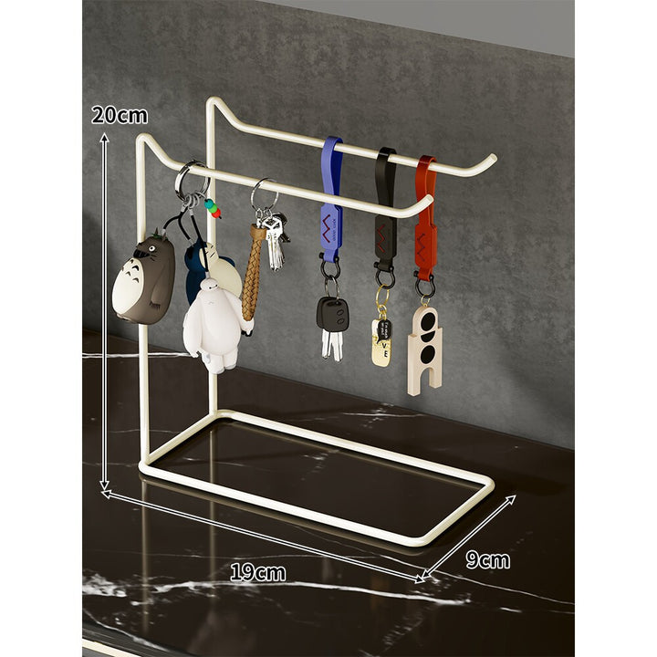 Slim Desktop Keychain & Accessories Hanging Stand with Minimal Metal Frame