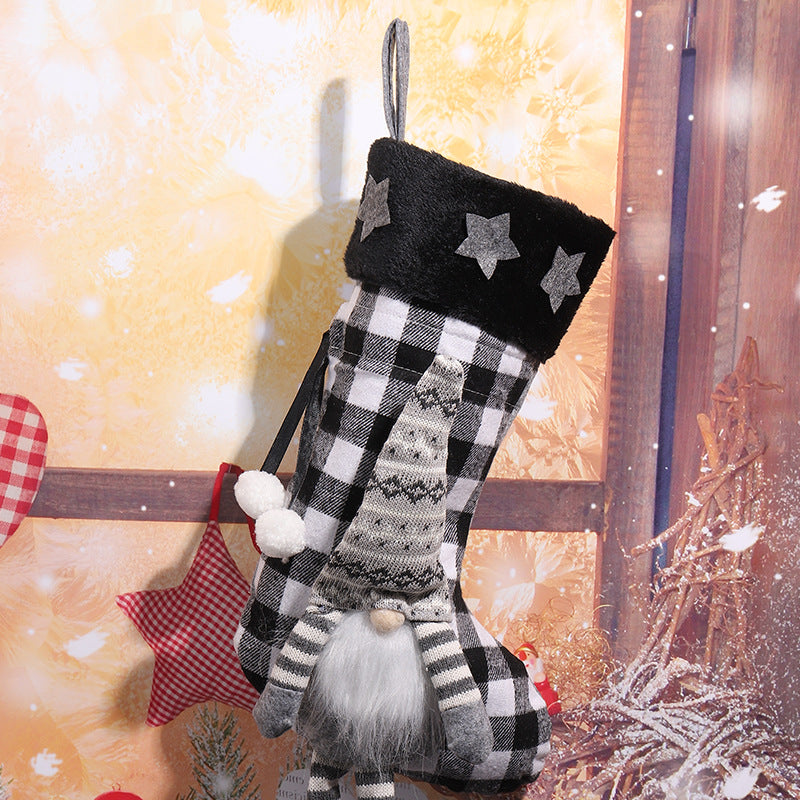 Cute Christmas stocking with gnome motif