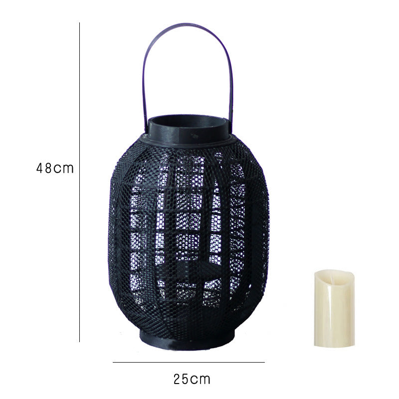 Decorative metal lantern with handle