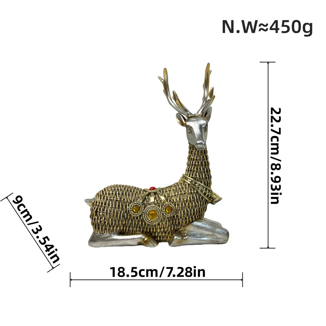 Decorative deer figurine with glitter details