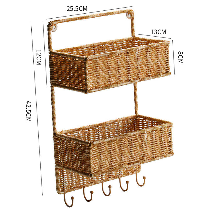 Double Tier Woven Storage Basket