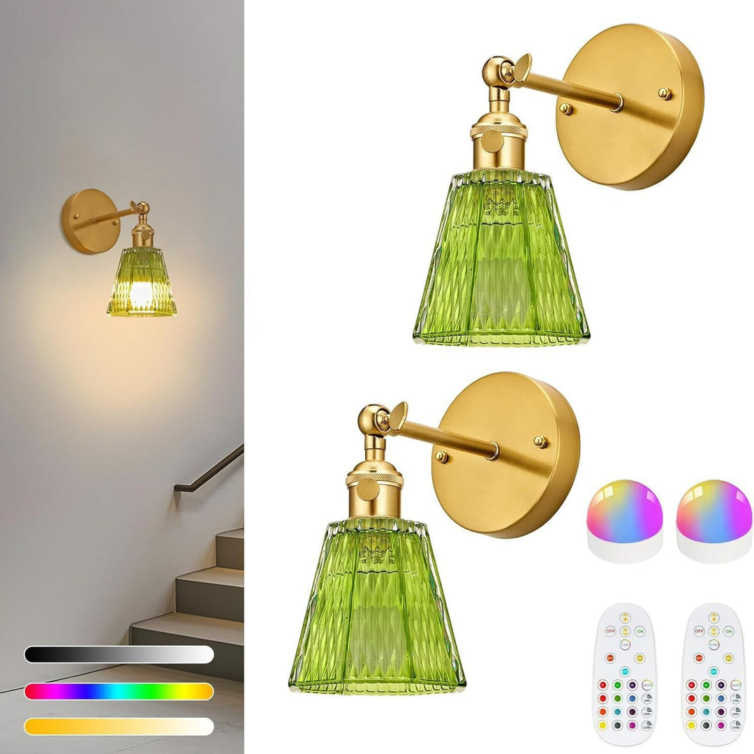 Crystal glass wall lamp