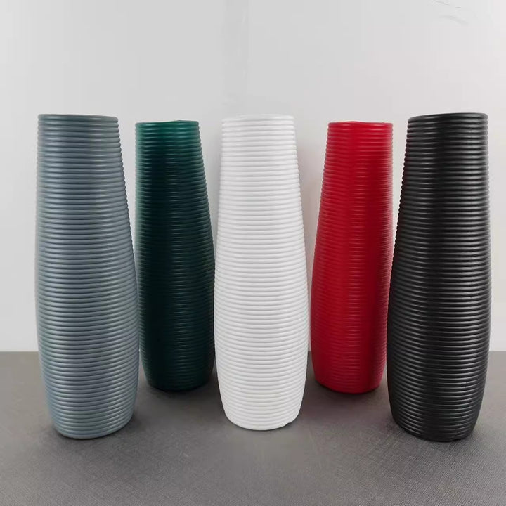 Modern Ribbed Decorative Vase