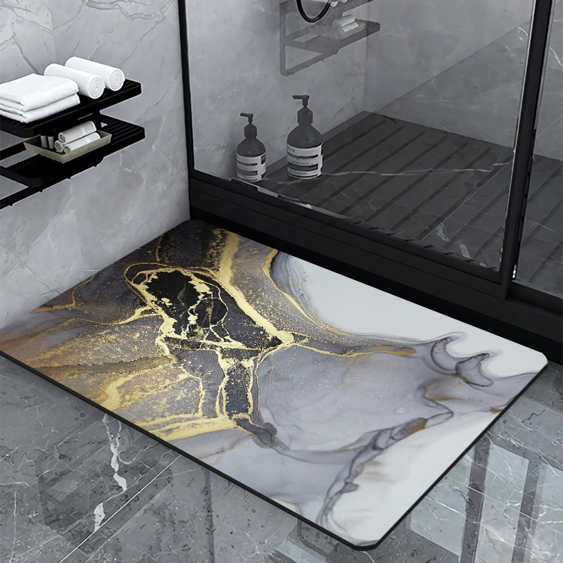 Luxury Marble-Effect Bath Mat