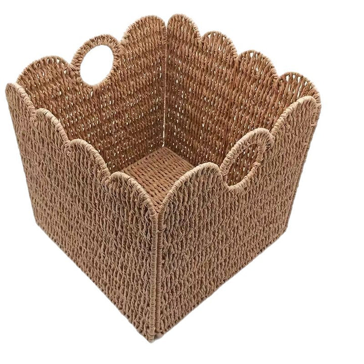 Decorative storage basket made of natural material