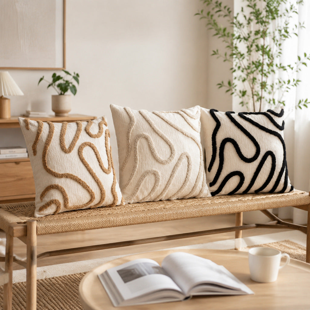 Textured Abstract Design Throw Pillow