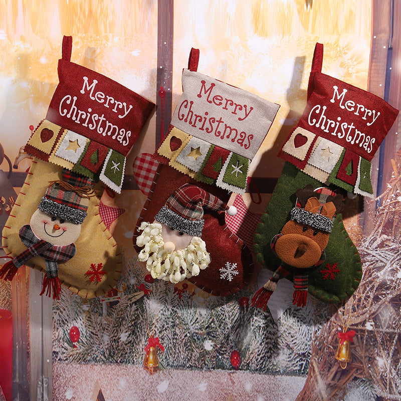 Cute Christmas stocking with reindeer motif
