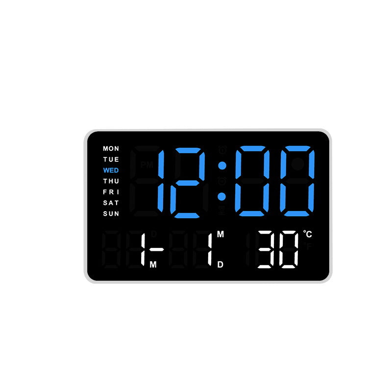Digital function alarm clock with large LED display