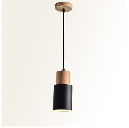 Modern Wooden and Metal Pendant Light