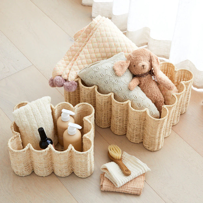 Playful storage basket in flower design