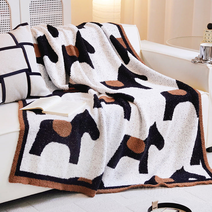 Equestrian-Themed Cozy Throw Blanket