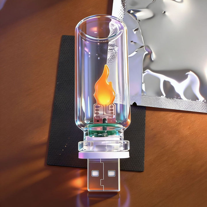 Realistic Flickering Flame LED Glass Tube Night Light
