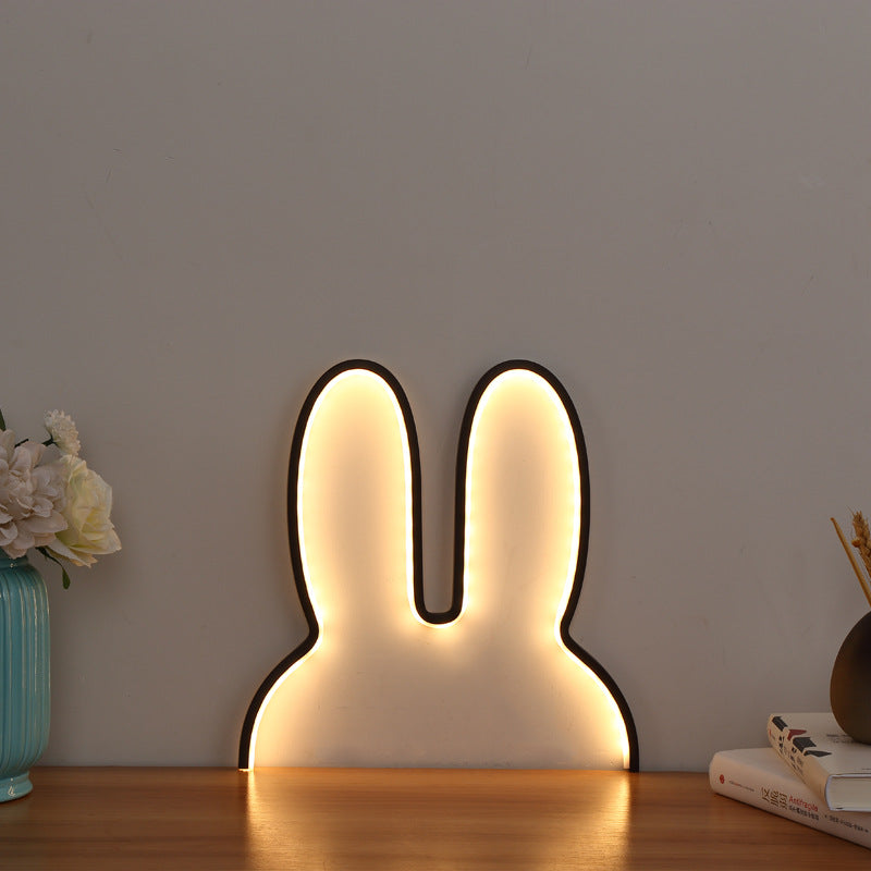 Bunny-shaped LED ambient wall and table night light