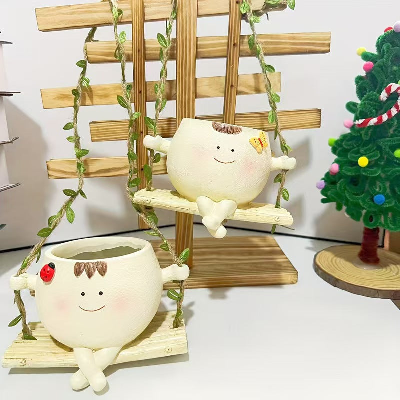 Playful Swinging Planter Holder