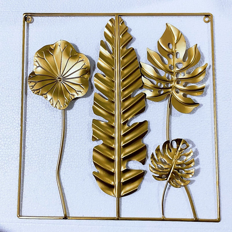 Decorative Metal Wall Art with Leaf Design