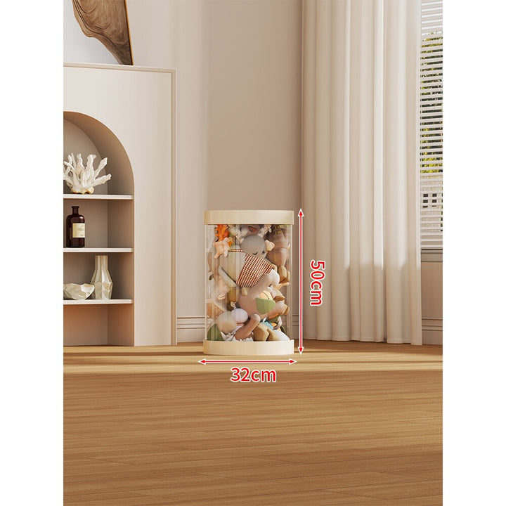 LED-lit Transparent Plush Toy Showcase Cylinder