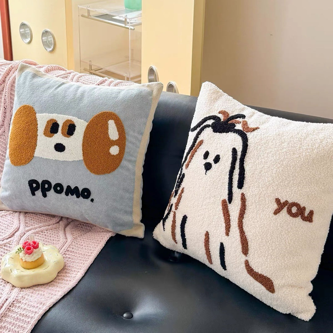 Decorative Dog-Themed Throw Pillow