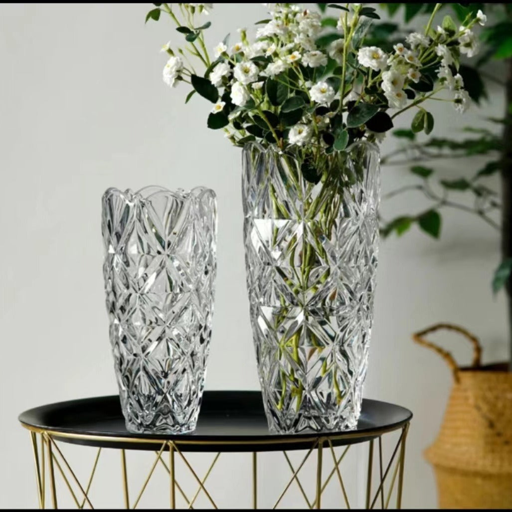 Elegant Cut Crystal Flower Vase