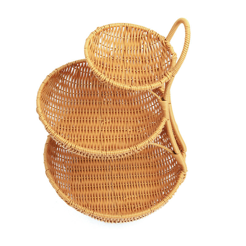 Multi-Tiered Wicker Display Stand