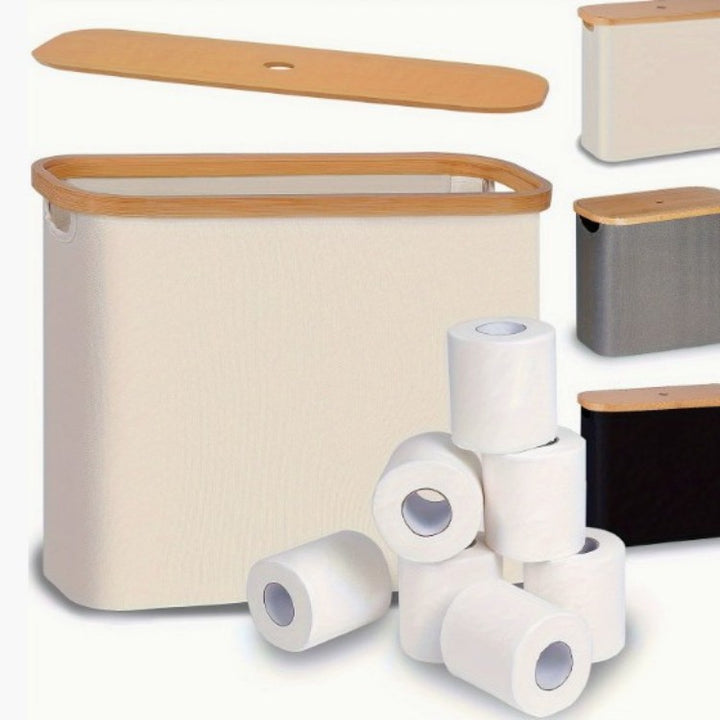 Multifunctional laundry storage box with bamboo lid