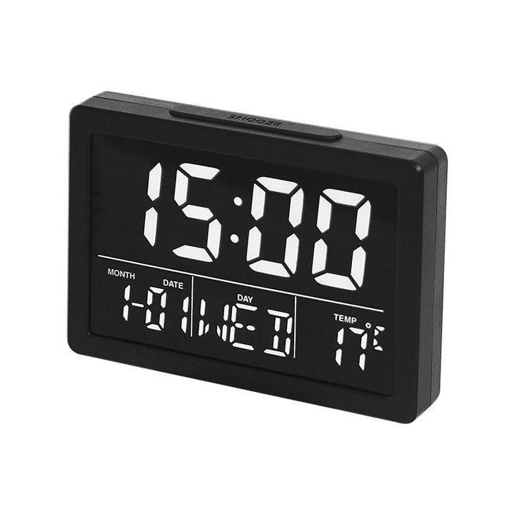 Digital radio alarm clock with thermometer