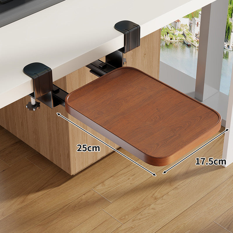 Clamp-Mounted Under-Desk Adjustable Bamboo Keyboard Tray