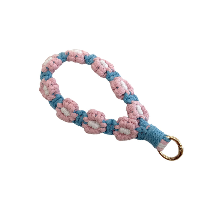 Floral Macrame Keychain Holder