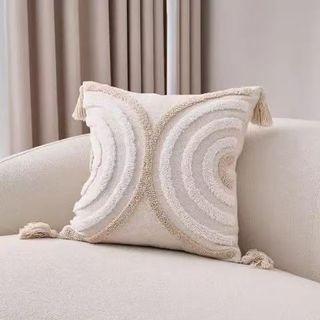 Textured Modern Geometric Throw Pillow
