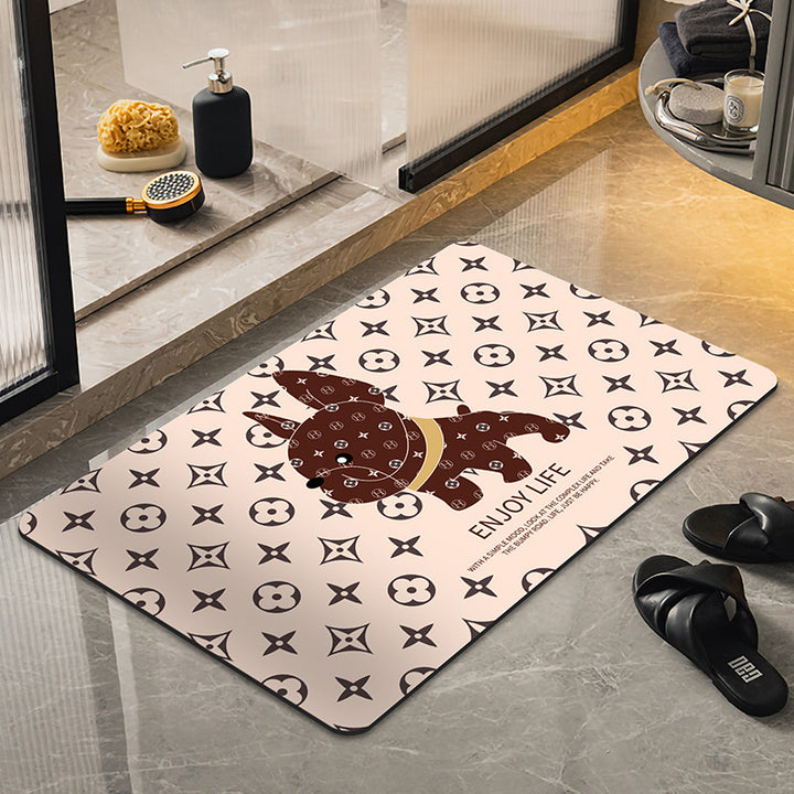 Fun Graphic Bath Mat for Bathroom