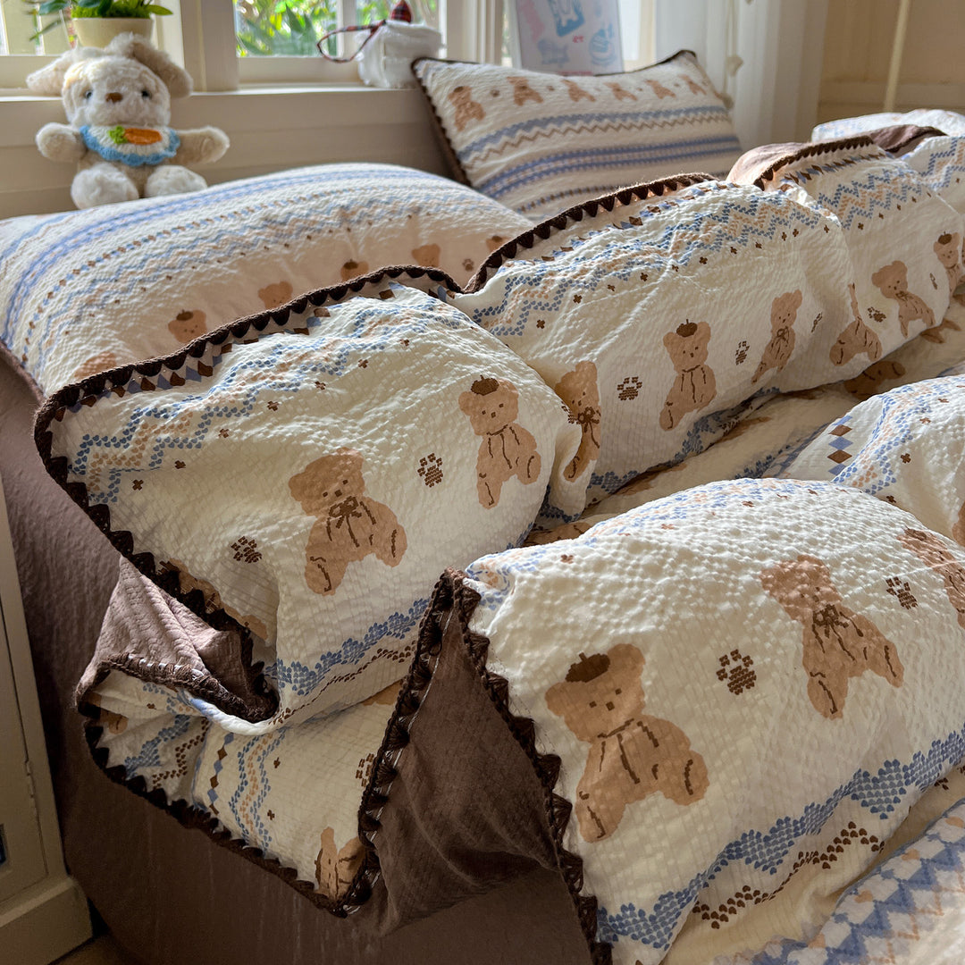 Playfully Embroidered Quilt Cover Set