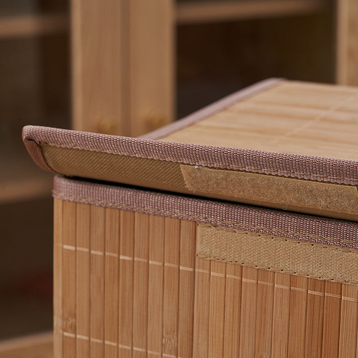 Laundry basket made of natural bamboo