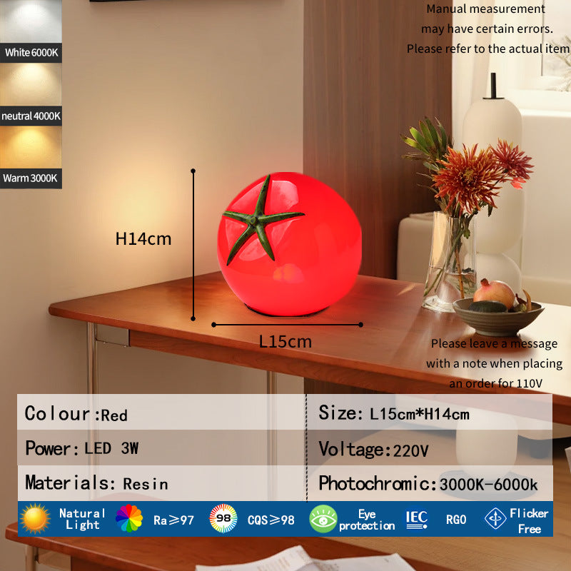 Tomato-shaped decorative table lamp