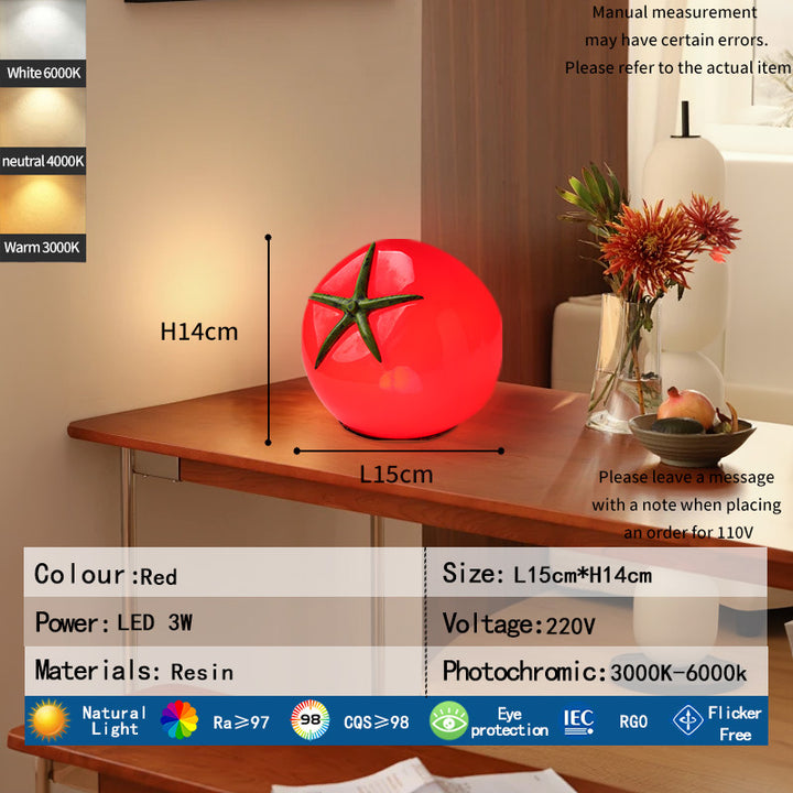 Tomato-shaped decorative table lamp