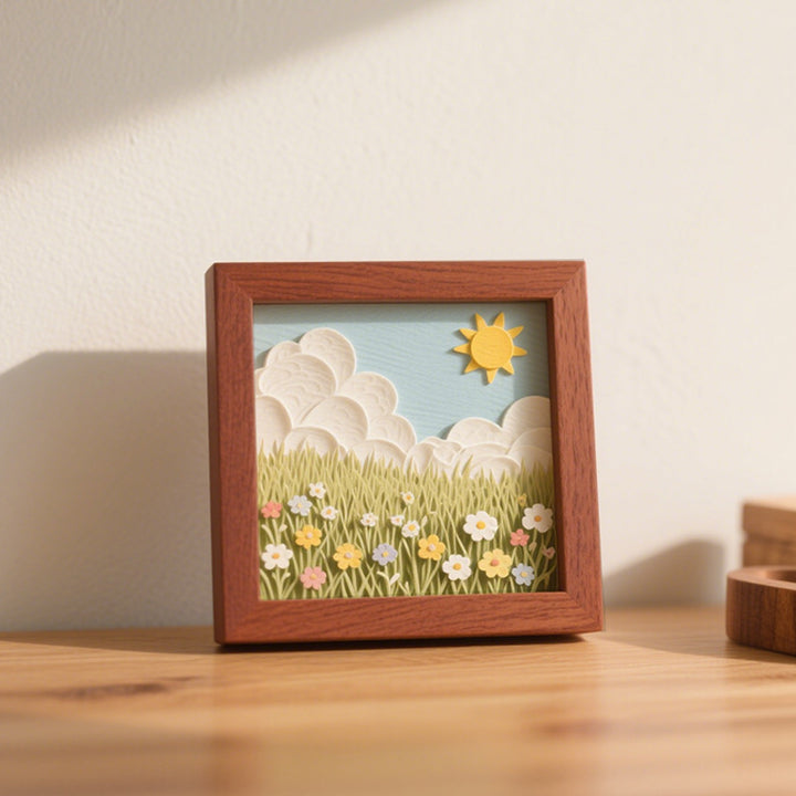3D Layered Floral Shadow Box Art