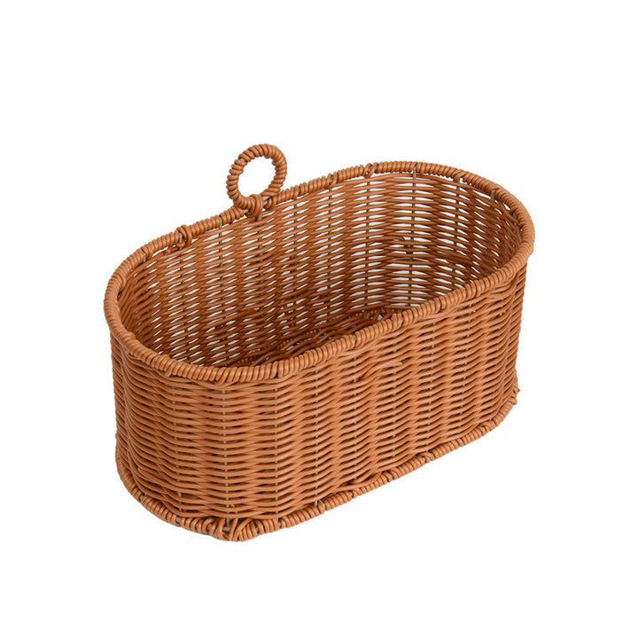 Handwoven willow basket with animal motif