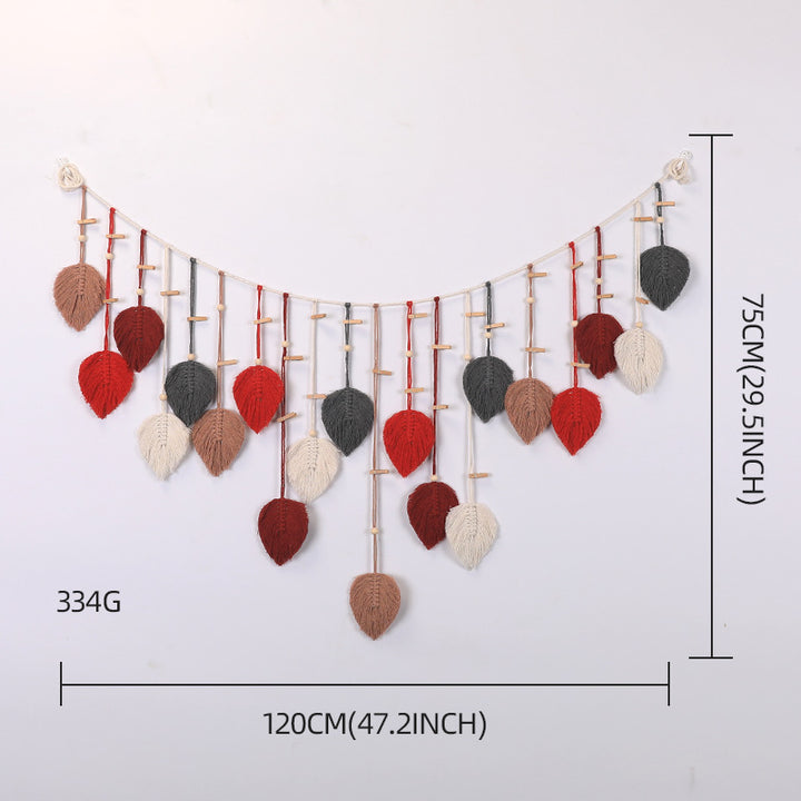 Macrame Wall Decor with Leaf Design