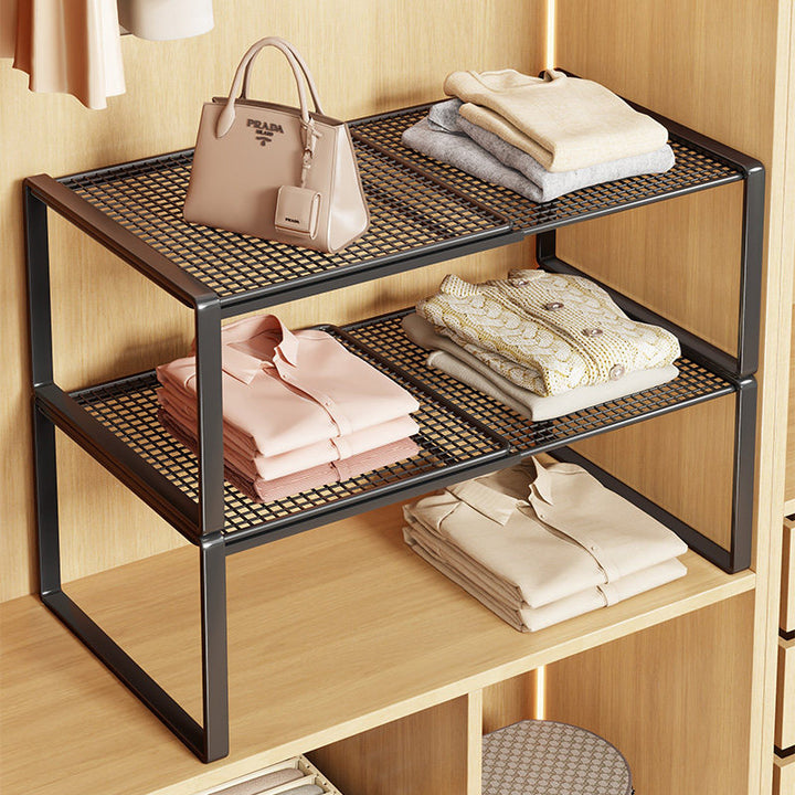 Adjustable Metal Closet Shelf Riser Organizer