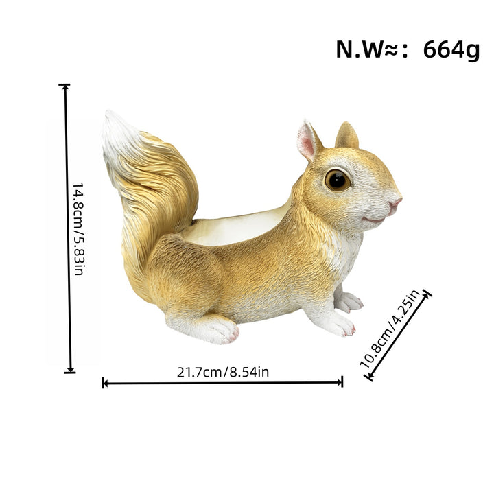 Squirrel-shaped planter