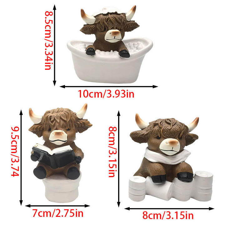 Funny Highland Cattle Decorative Figure