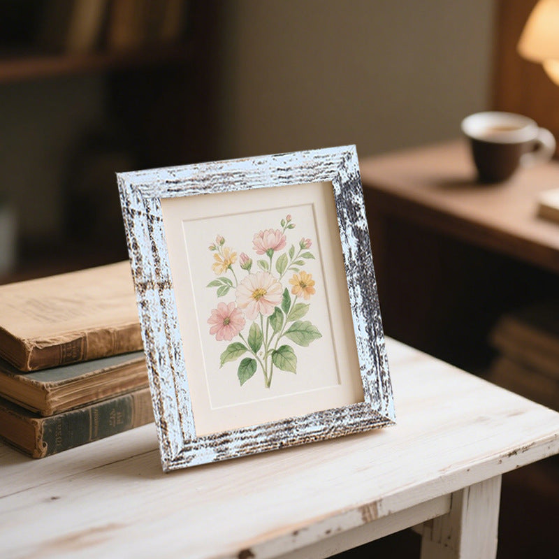 Wooden Floral Illustration Picture Frame