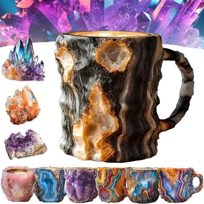 Artistic Stone-Molded Coffee Mug