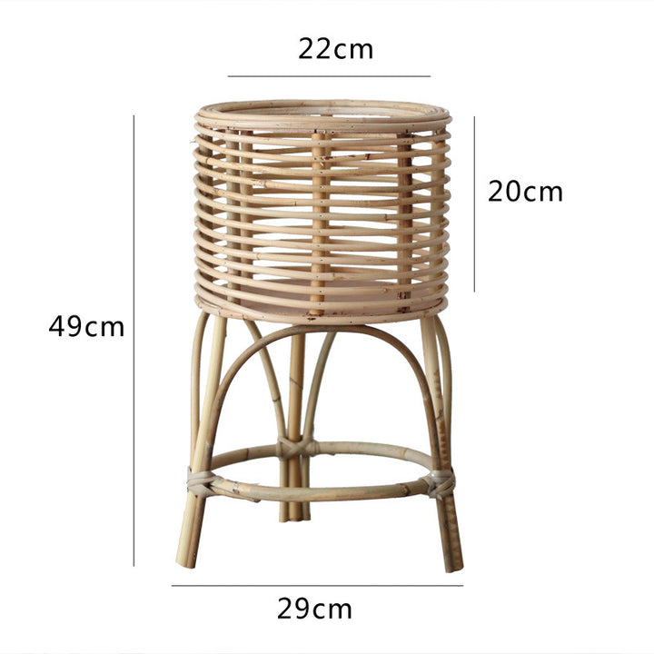 Rattan plant stand with modern design