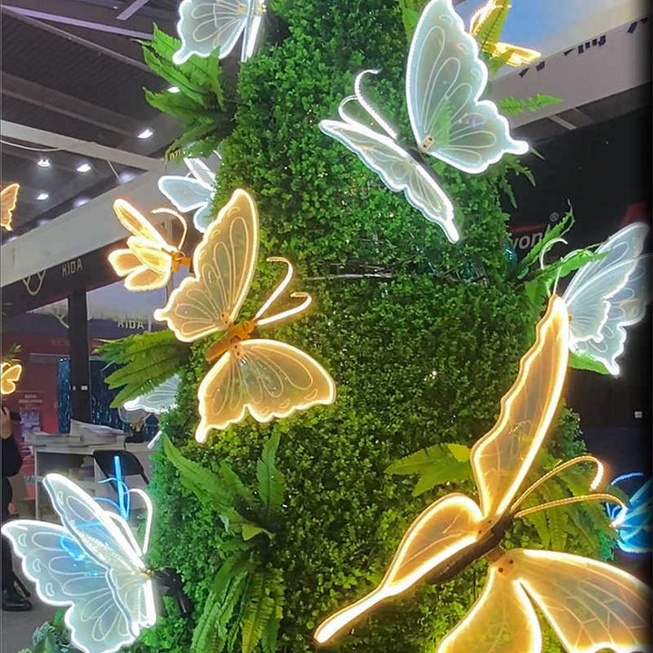 Illuminated acrylic butterfly wall art lights