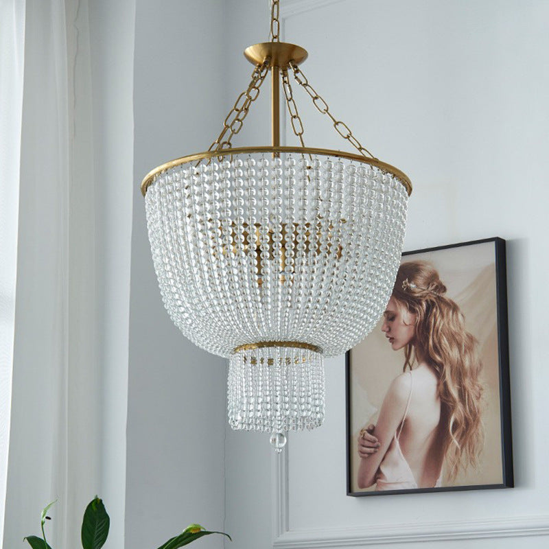 Crystal bead ceiling light