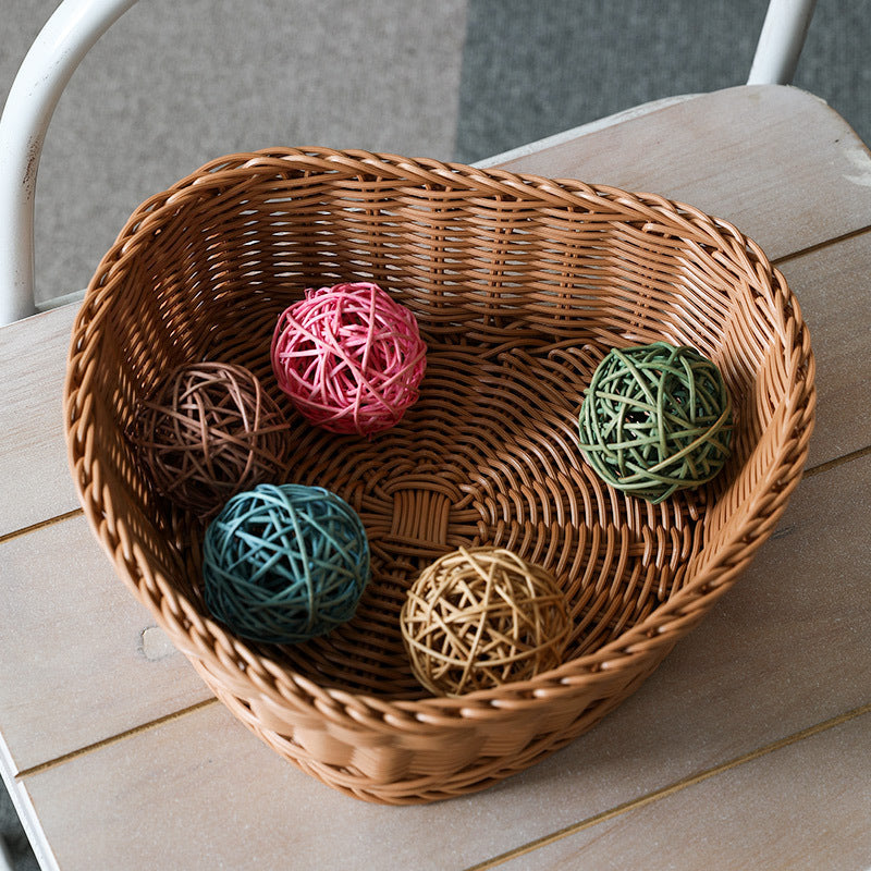 Heart-Shaped Woven Storage Basket