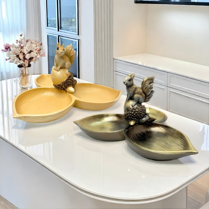 Decorative bowl with squirrel motif